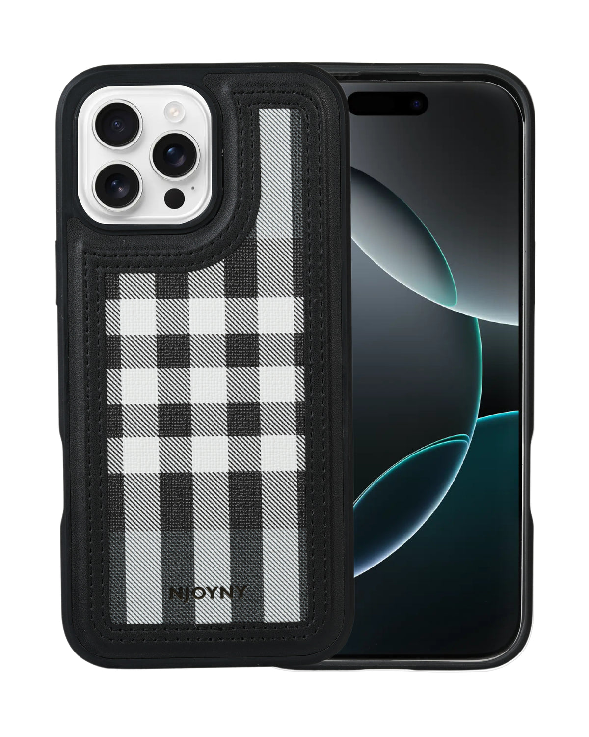 Leather Case, Classic Elegant Slim PU Checks Luxury Design Case For iPhone 16 Pro Max