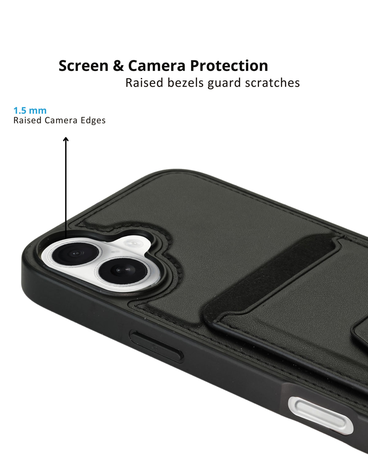 Card Wallet Case Durable Built-in Stand Cover For iPhone 16 Plus