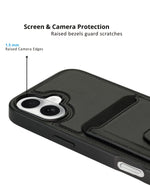Card Wallet Case Durable Built-in Stand Cover For iPhone 16 Plus