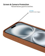Leather Case, Classic Elegant Slim PU Checks Luxury Design Case For iPhone 16