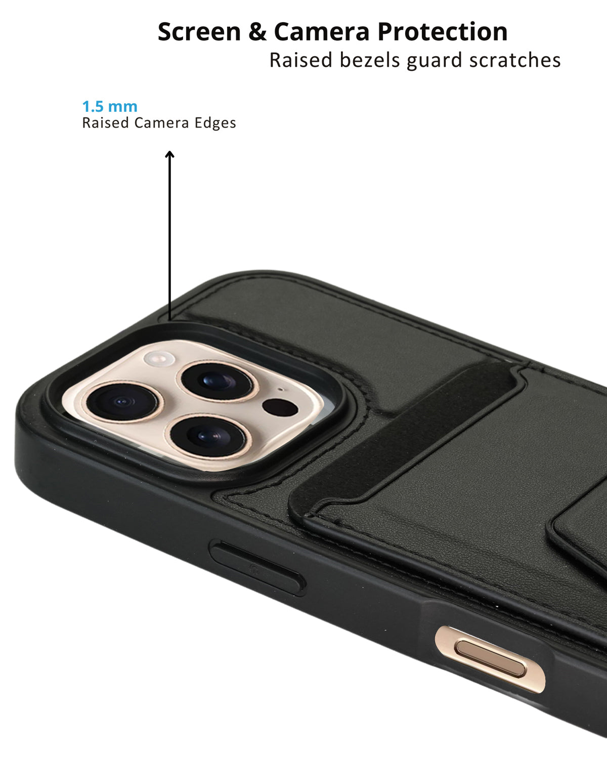Card Wallet Case Durable Built-in Stand Cover For iPhone 16 Pro