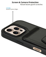 Card Wallet Case Durable Built-in Stand Cover For iPhone 16 Pro