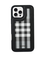 Leather Case, Classic Elegant Slim PU Checks Luxury Design Case For iPhone 16 Pro Max