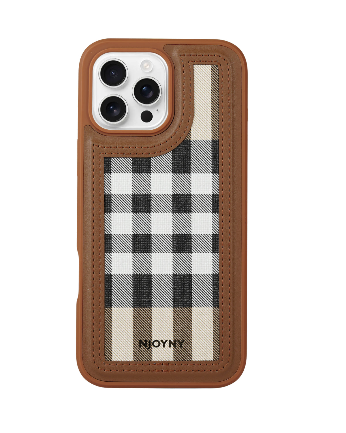 Leather Case, Classic Elegant Slim PU Checks Luxury Design Case For iPhone 16 Pro Max