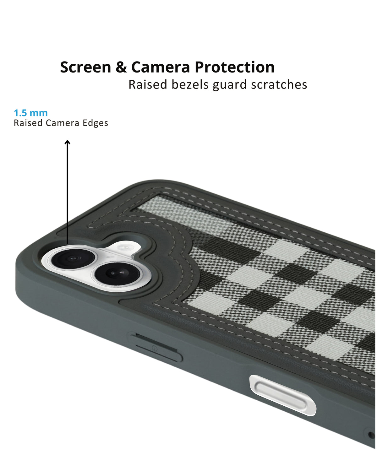 Leather Case, Classic Elegant Slim PU Checks Luxury Design Case For iPhone 16