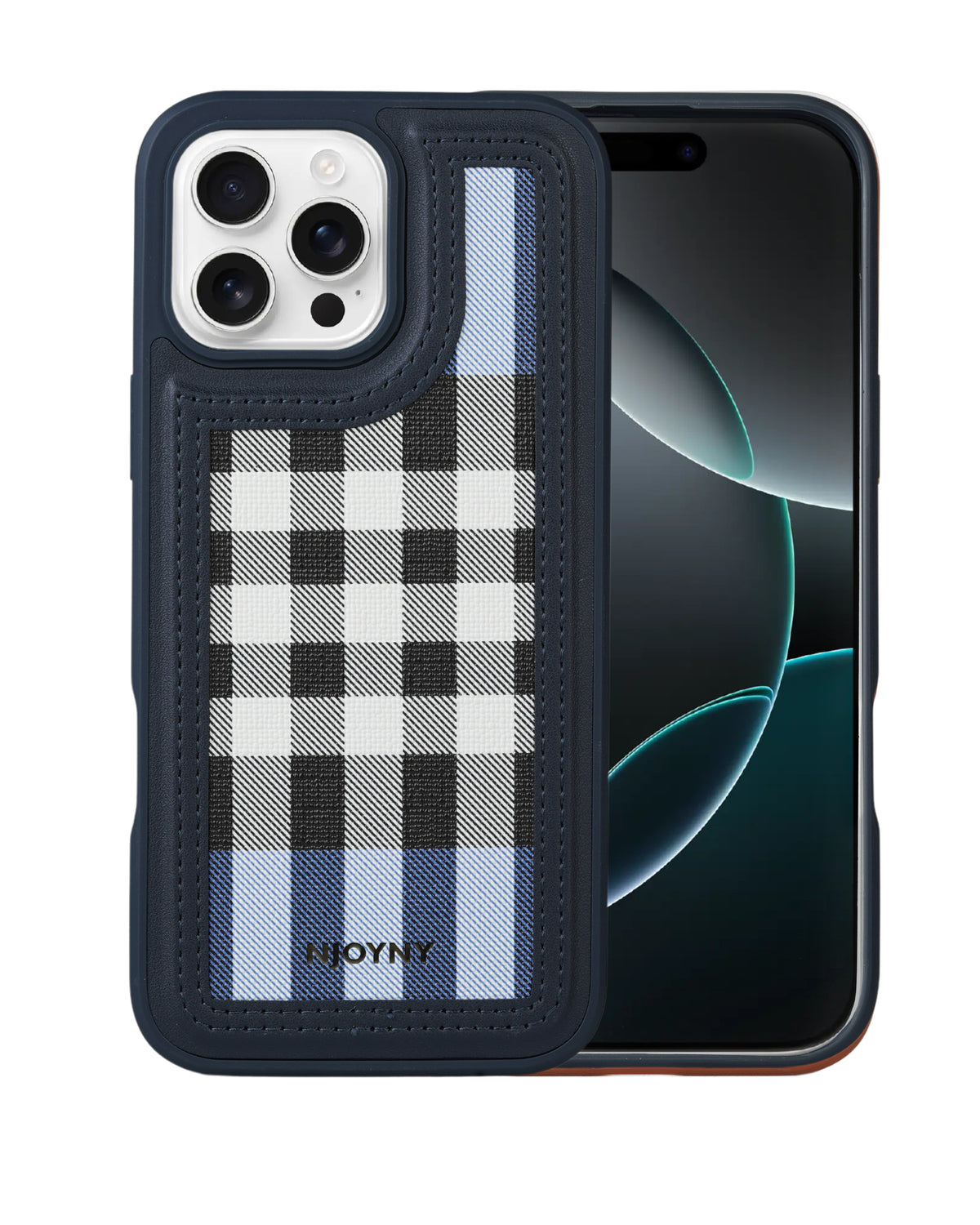 Leather Case, Classic Elegant Slim PU Checks Luxury Design Case For iPhone 16 Pro Max