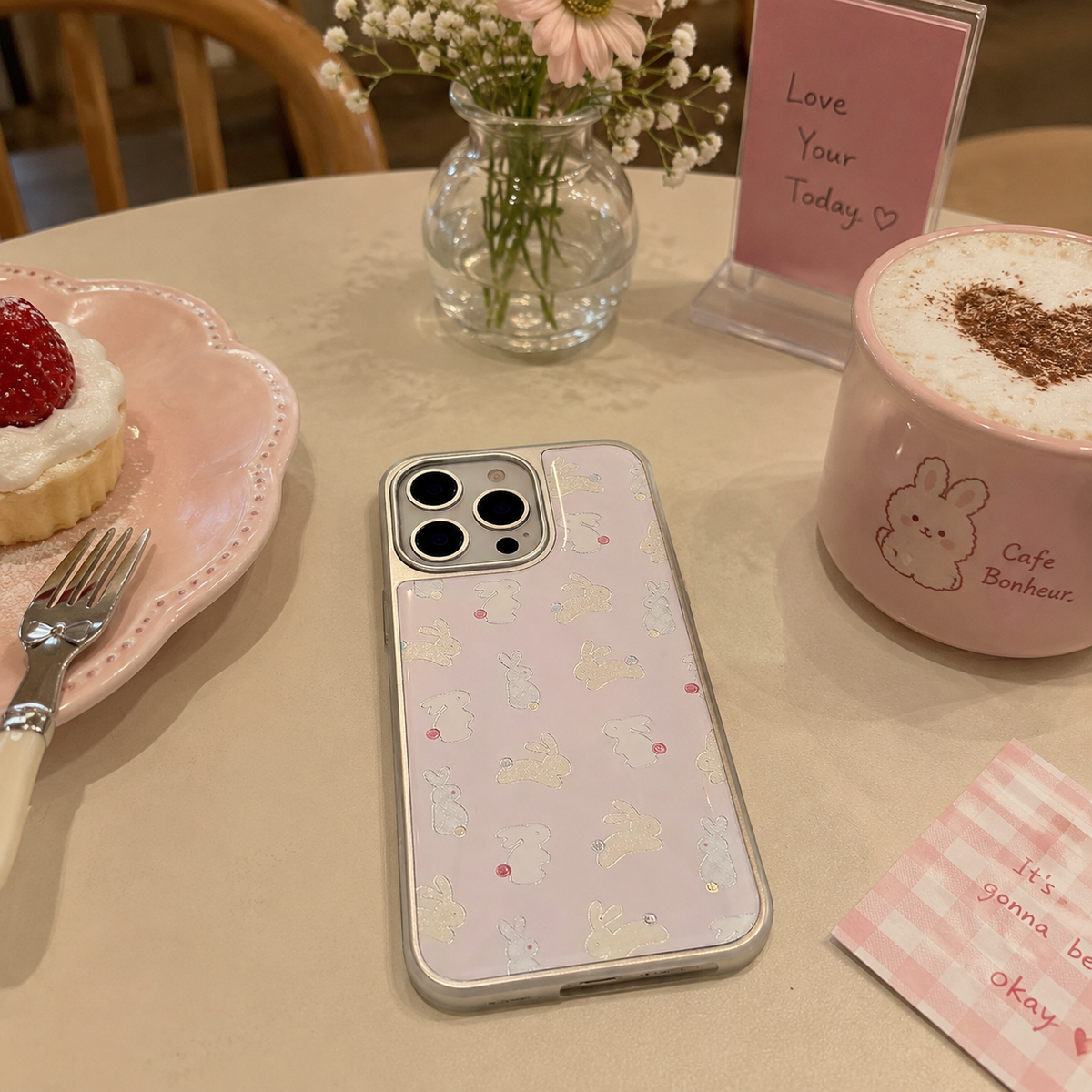 3D Metallic Bunny Pattern Case