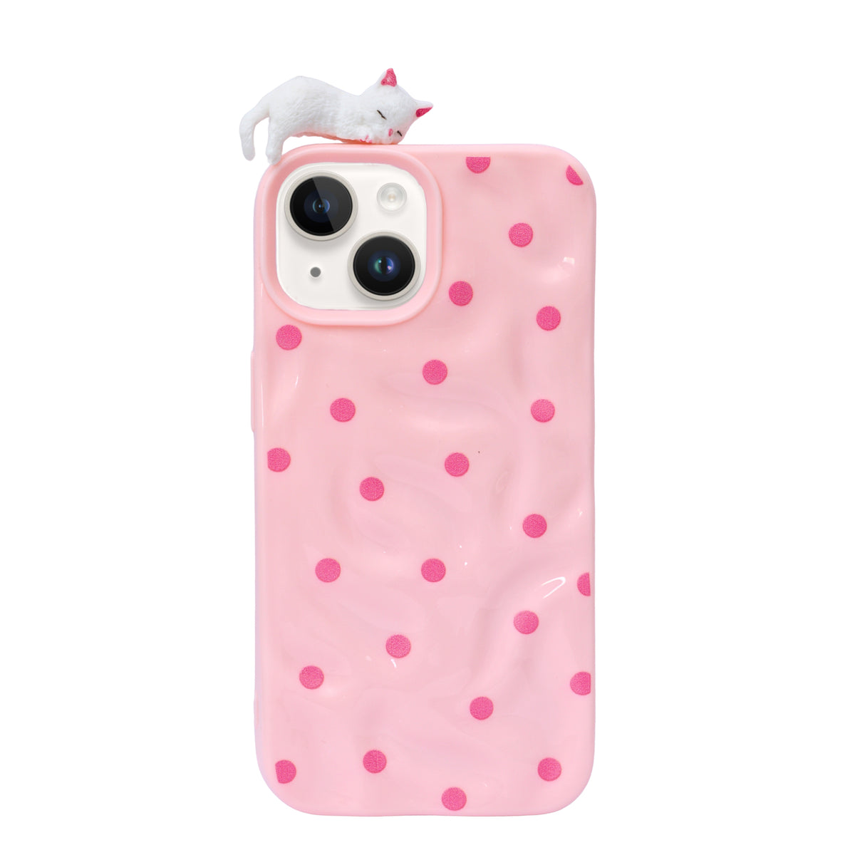 3D Cartoon Character with Polka Dots Soft Phone Case for iPhone 13 / 14