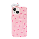 3D Cartoon Character with Polka Dots Soft Phone Case for iPhone 15