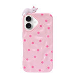 3D Cartoon Character with Polka Dots Soft Phone Case for iPhone 16