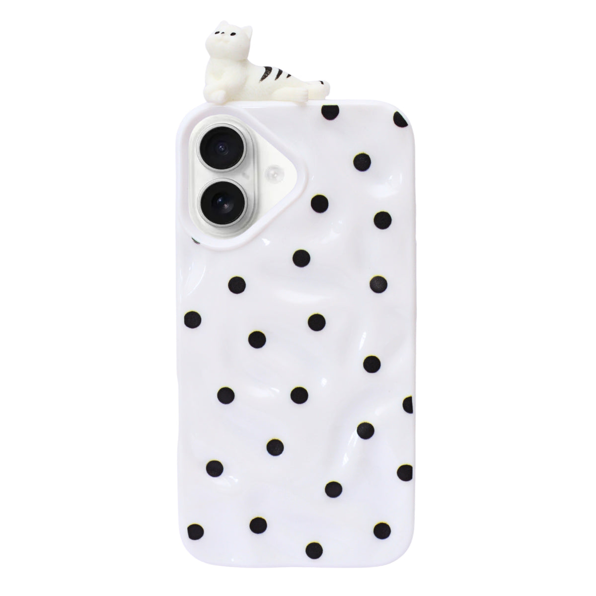 3D Cartoon Character with Polka Dots Soft Phone Case for iPhone 16