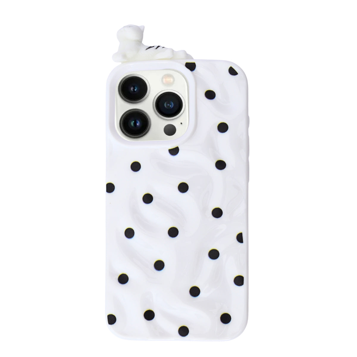 3D Cartoon Character with Polka Dots Soft Phone Case for iPhone 15 Pro Max