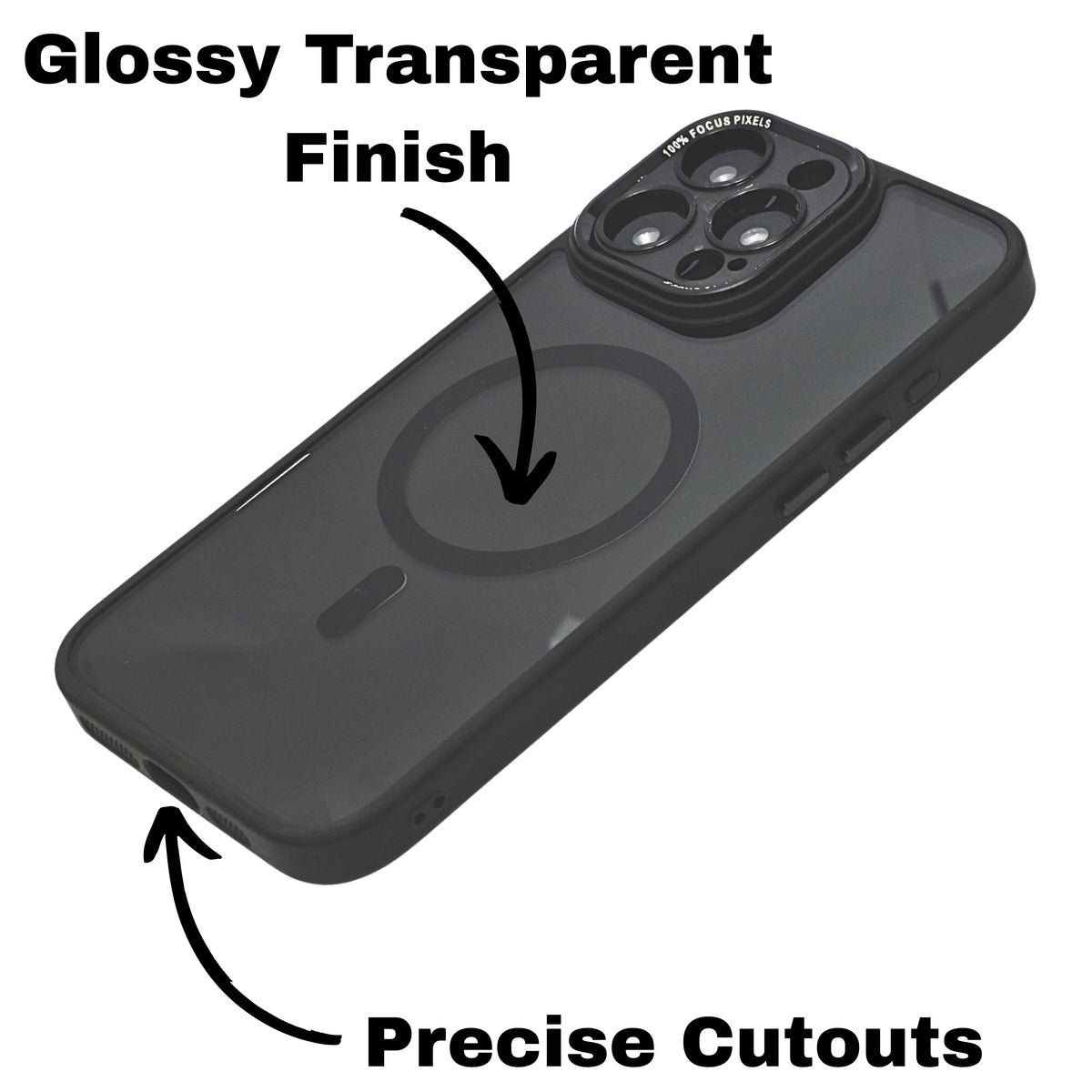Smoke Transparent MagSafe Compatible Phone Case for iPhone 16 Pro Max