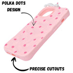 3D Cartoon Character with Polka Dots Soft Phone Case for iPhone 15