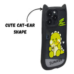 Cute Cartoon Phone Case with Cat Ears For iPhone 15 Pro