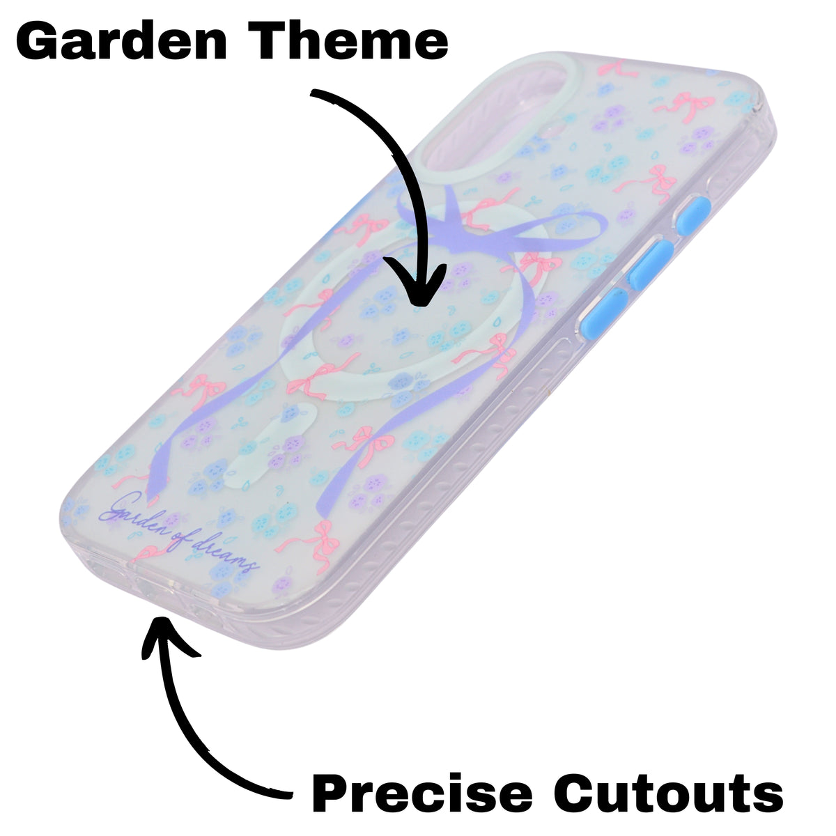 Garden of Dreams Floral Bow MagSafe Compatible Phone Case for iPhone 16