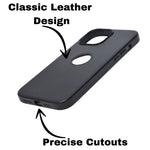 Deecase Premium Leather Finish with Metallic Logo Ring Cutout Phone Case for iPhone 14 Pro