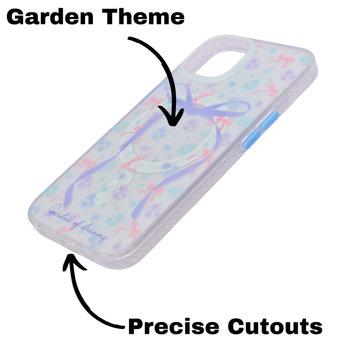 Garden of Dreams Floral Bow MagSafe Compatible Phone Case for iPhone 15