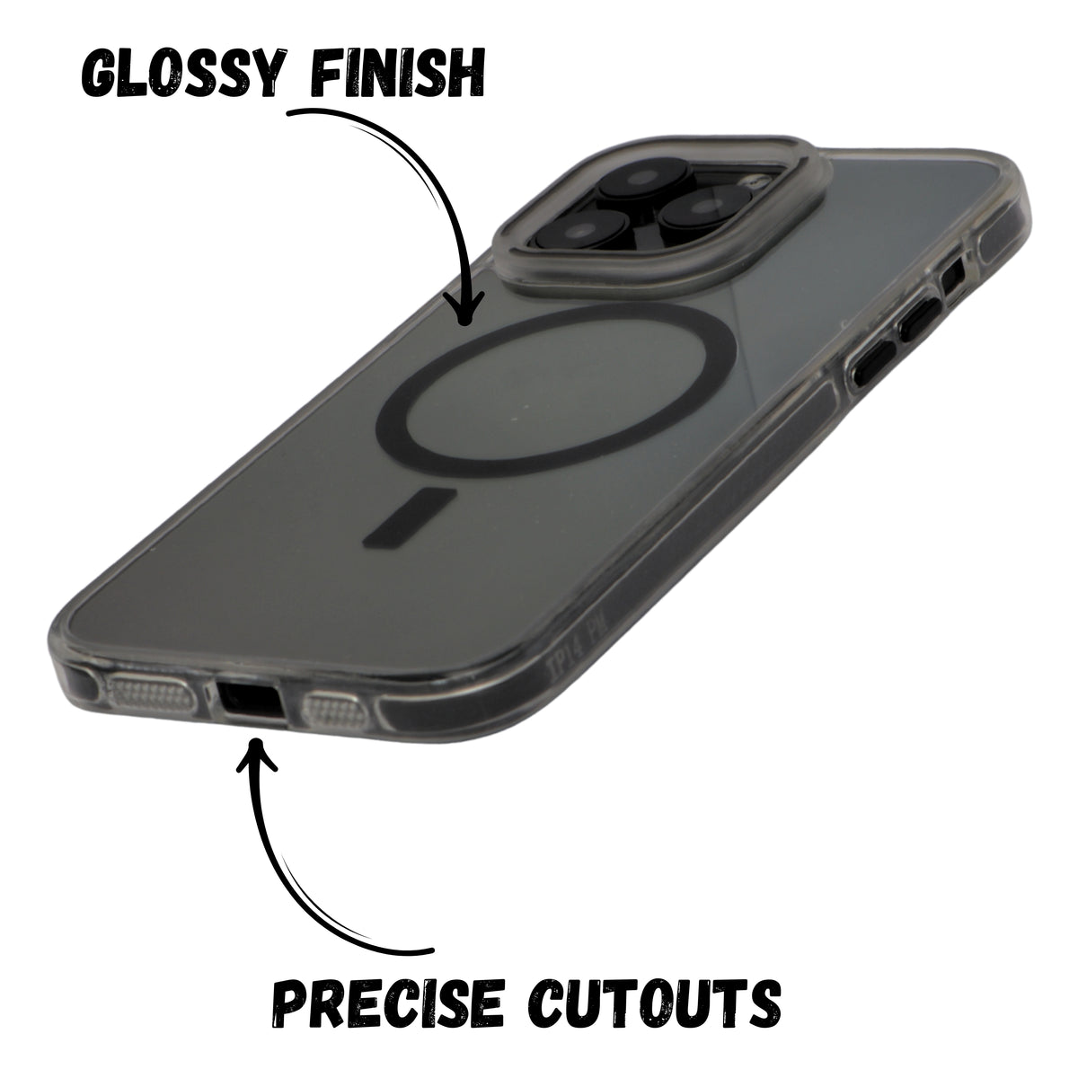 Transparent MagSafe with Colored Border Phone Case For iPhone 14 Pro
