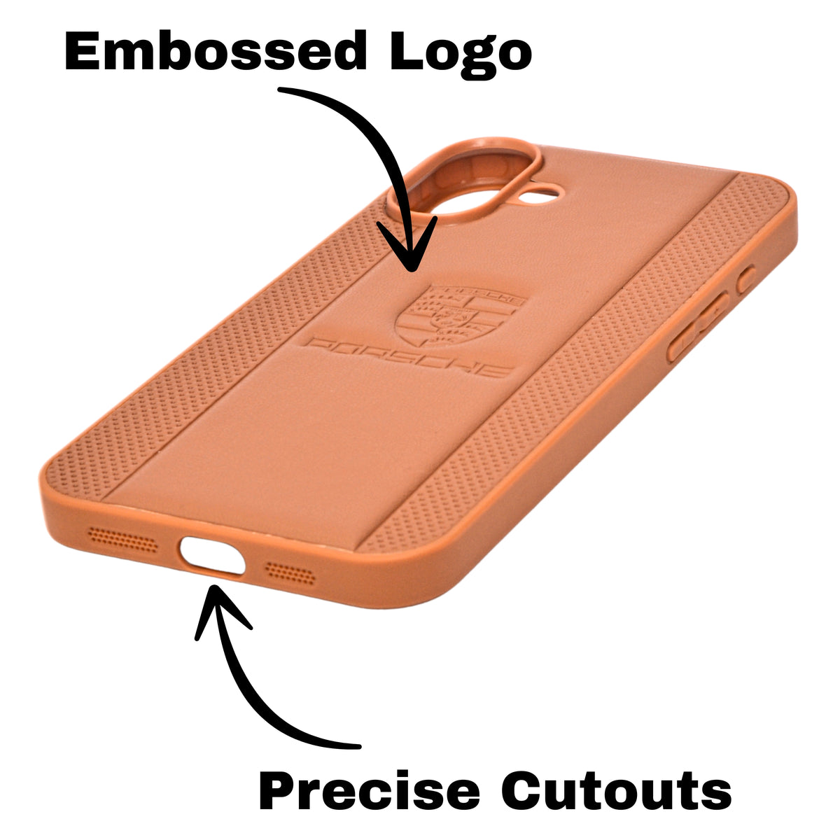 Porsche Design Leather Finish Mobile Back Cover For iPhone 16 Plus