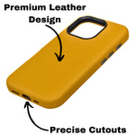 Premium PU Leather with Metal Camera Frame Phone Case for iPhone 16 Pro