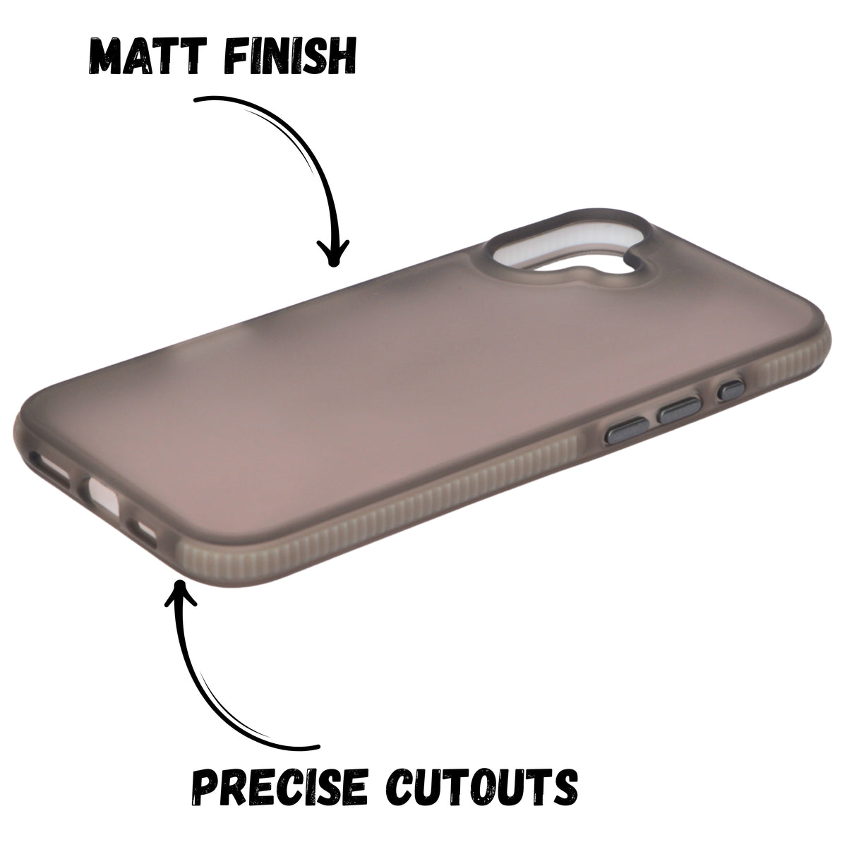 Matte Transparent Frosted with Side Border Phone Case For iPhone 16 Plus