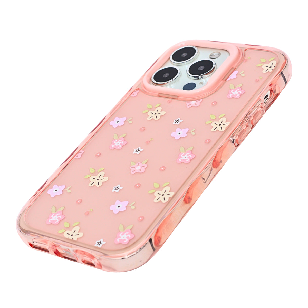 Cute Transparent Wavy Edge Phone Case for iPhone 14 Pro