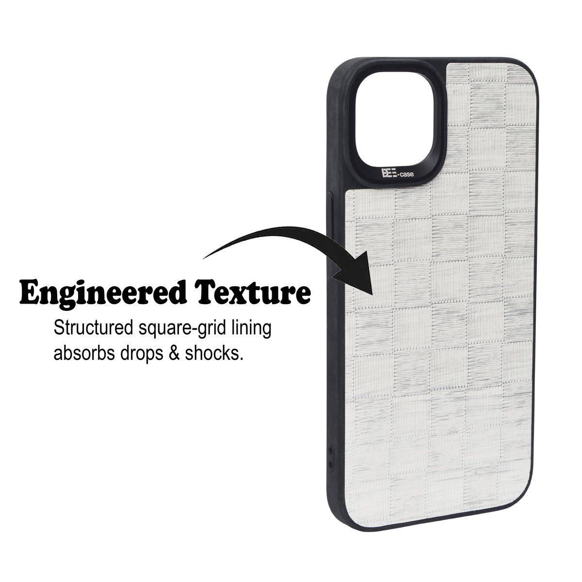 Checkered Texture Grip Case For iPhone 15