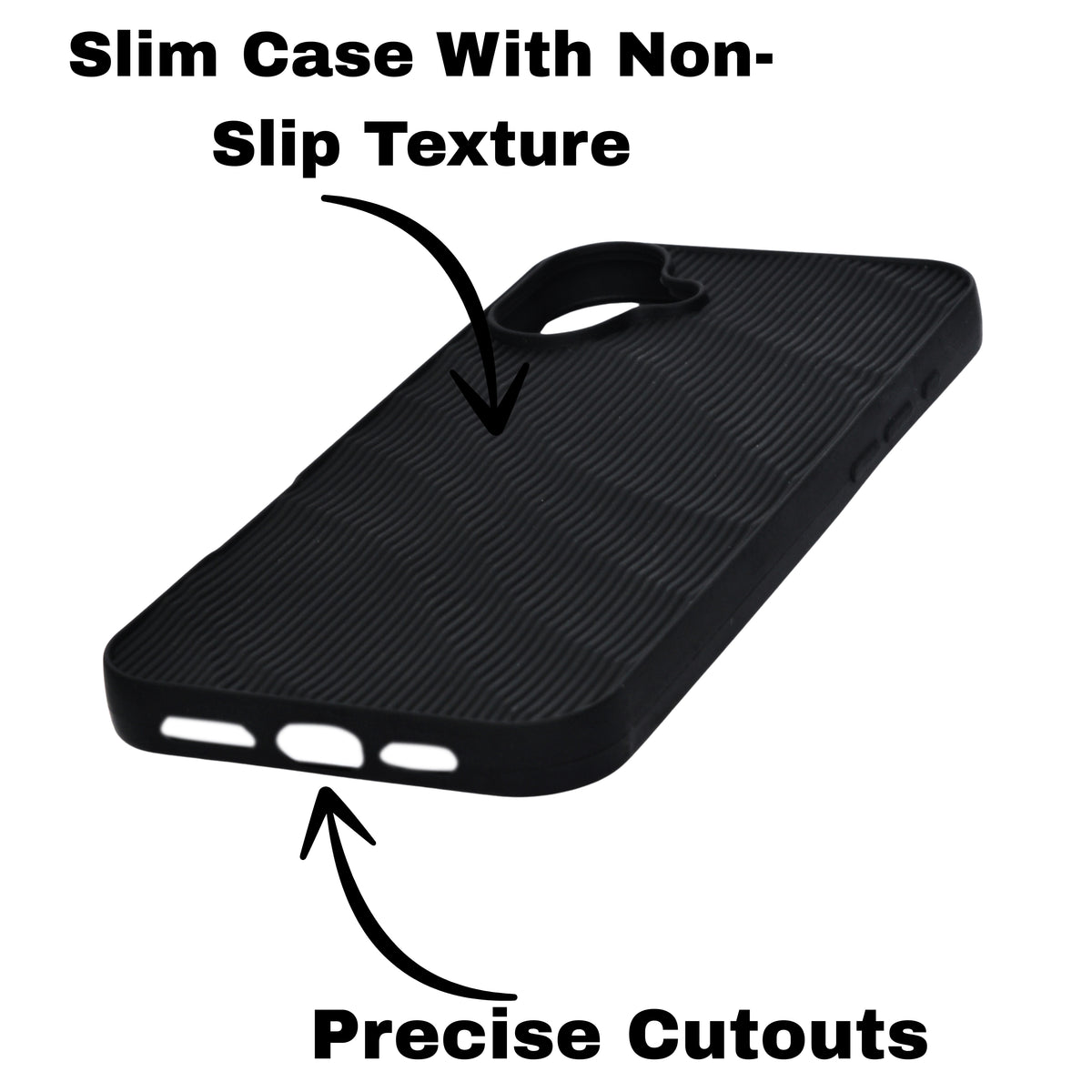 Soft Silicone Wave Texture Phone Case For iPhone 16 Plus