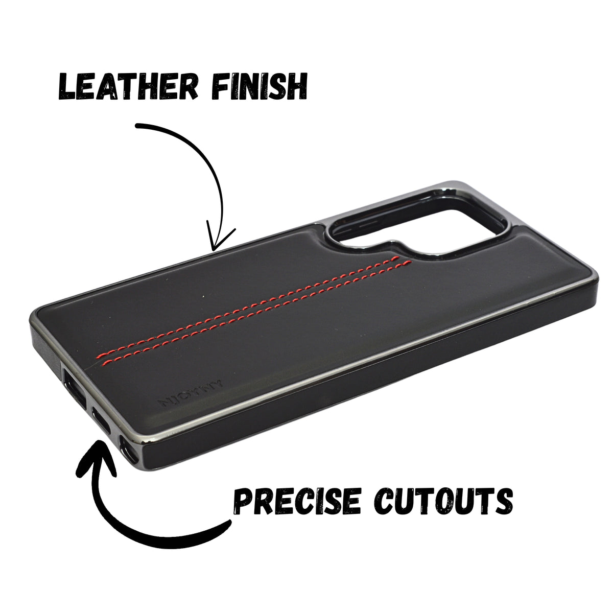 Premium Leather Texture with Stitch Detailing Phone Case for Samsung S25 Ultra
