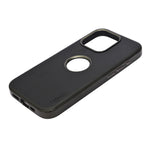 PU Leather Matte Finish with logo Cutout Phone Case for iPhone 15 Pro