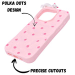 3D Cartoon Character with Polka Dots Soft Phone Case for iPhone 15 Pro Max