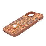 Bohemian Ethnic Print Cork Texture with Pearl Detail Phone Case for iPhone 15