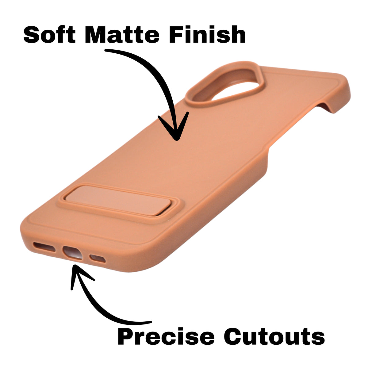 Silicone Soft Matte Finish Phone Case with Kickstand For iPhone 16 Plus