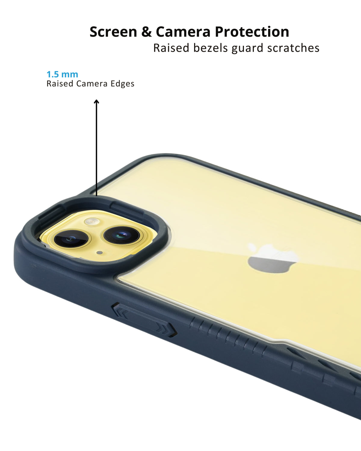 Crystal Armor Bumper Case – Clear Back With Rugged Protection for iPhone 14 Plus / 15 Plus