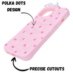 3D Cartoon Character with Polka Dots Soft Phone Case for iPhone 14 Plus/ 15 Plus