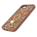 Bohemian Ethnic Print Cork Texture with Pearl Detail Phone Case for iPhone 16e