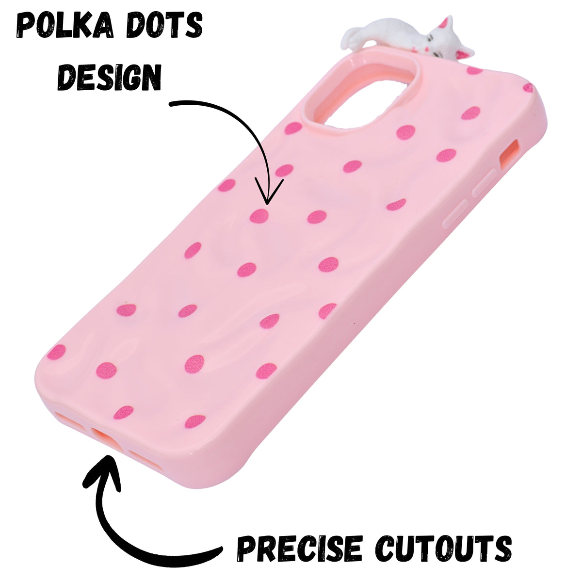 3D Cartoon Character with Polka Dots Soft Phone Case for iPhone 11