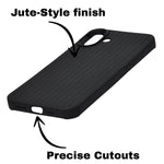 Minimal Jute Textured Matte Protective Phone Case For iPhone 16 Plus