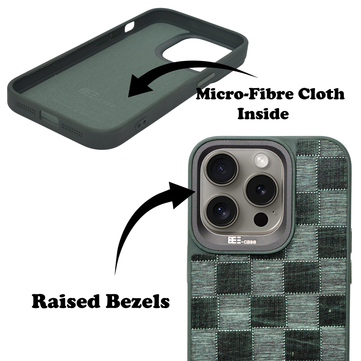 Checkered Texture Grip Case For iPhone 15 Pro