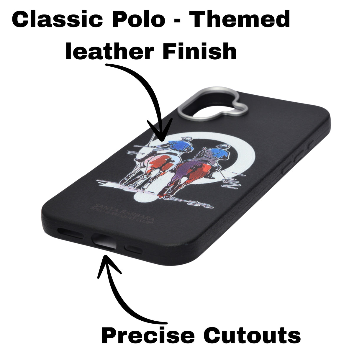 Santa Barbara Polo & Racquet Club Leather Phone Case For iPhone 16 Plus