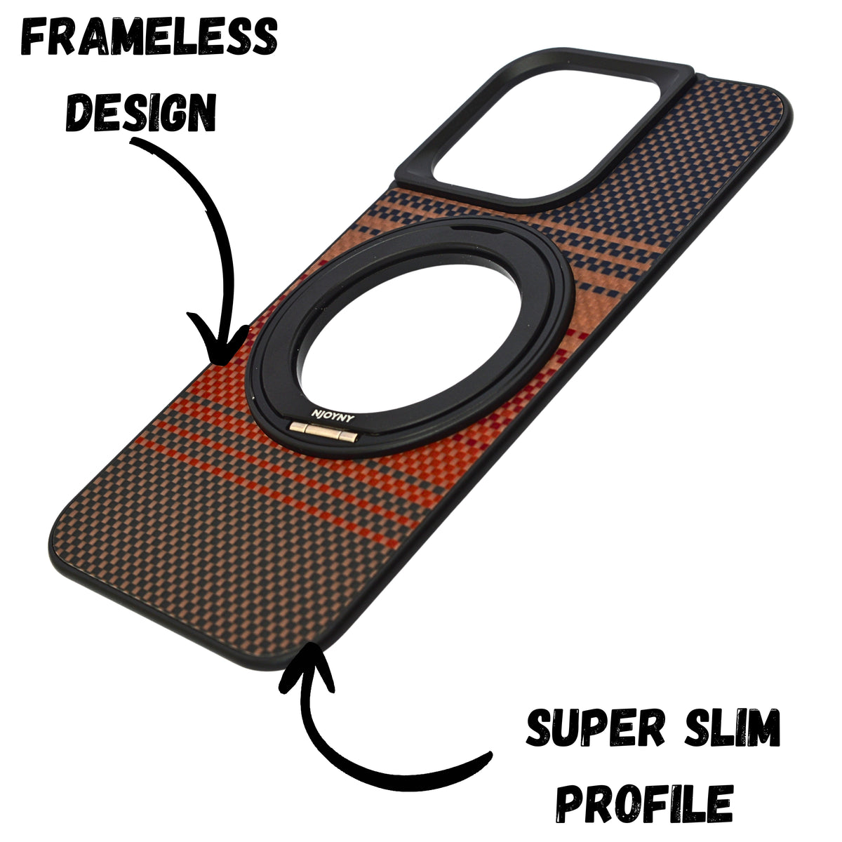 Metallic Camera Protector Back Frame with 360° Rotatable Kickstand Phone Case for iPhone 16 Pro