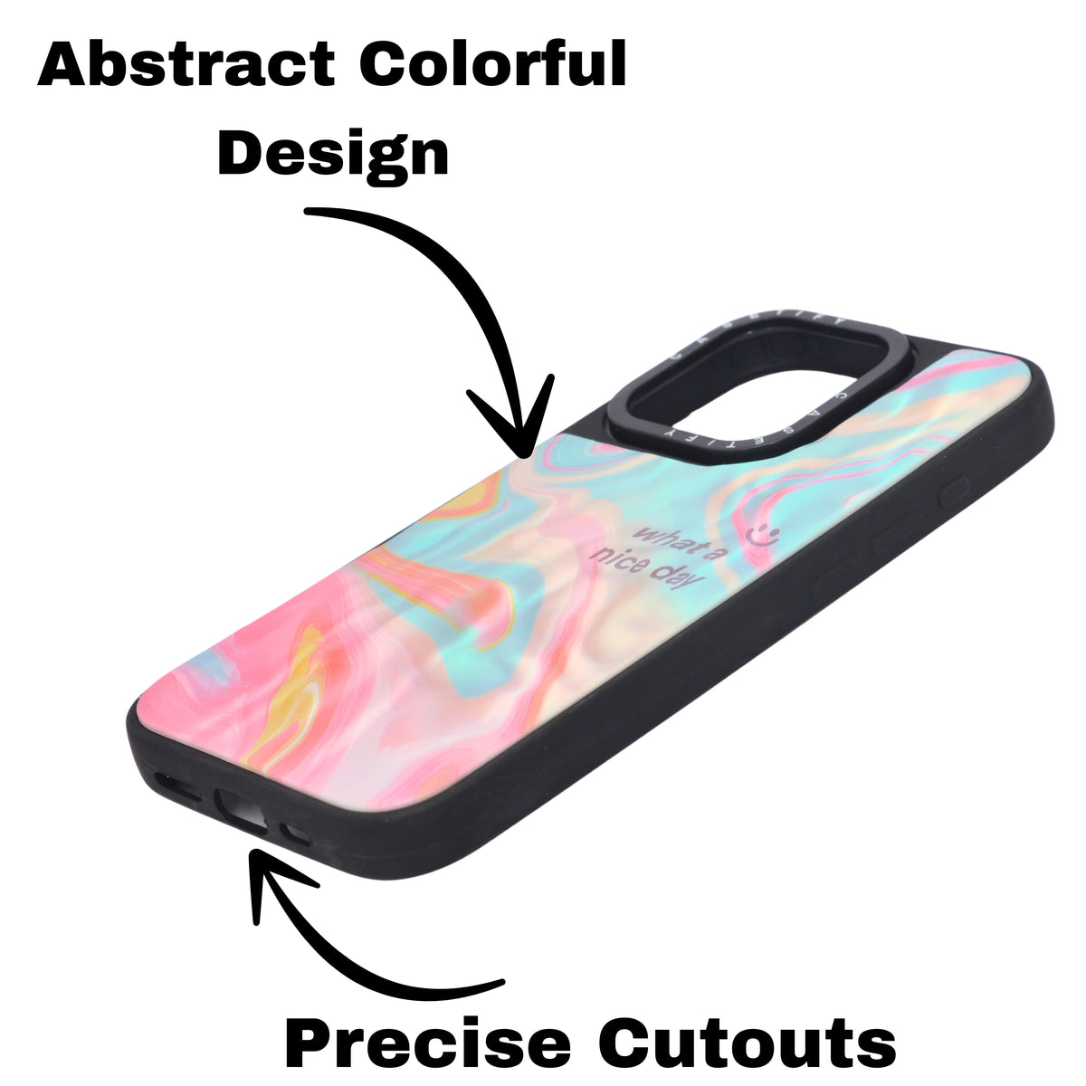 Marble Glossy Abstract Protective Phone Case For iPhone 15 Pro Max