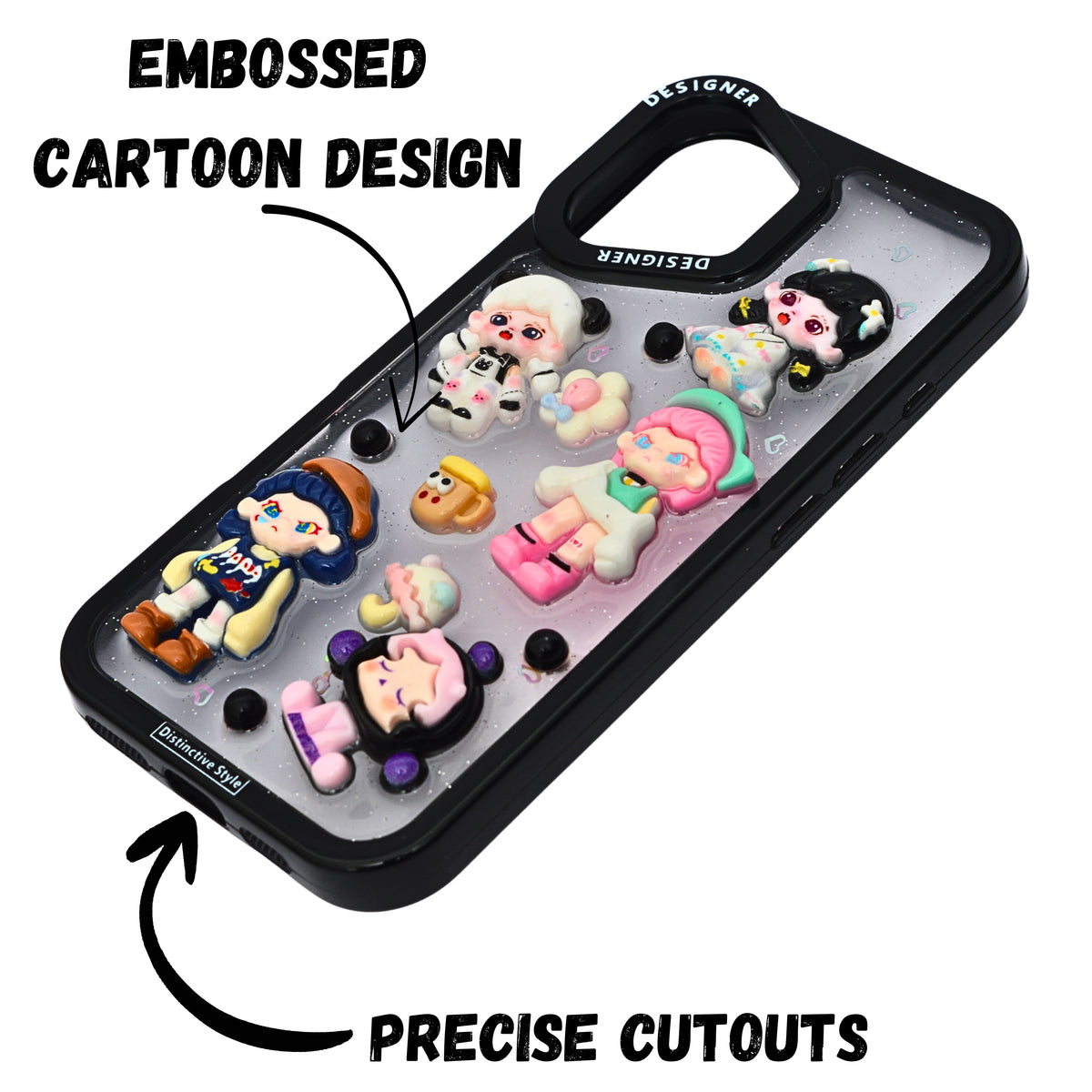 Cute 3D Cartoon Doodle Phone Case for iPhone 16