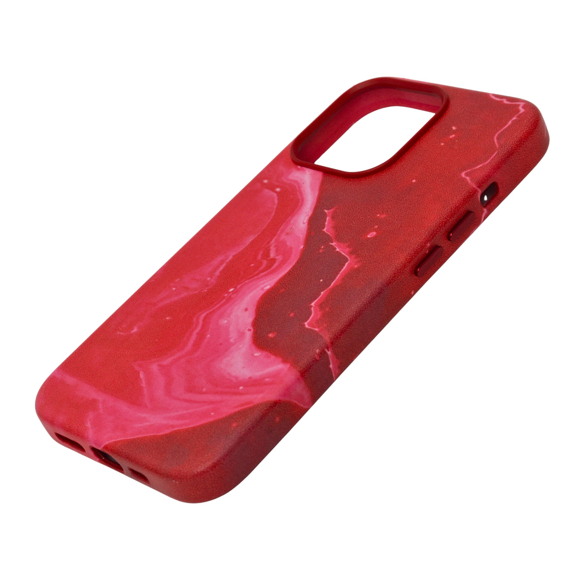 Electric Red Marble Print MagSafe Phone Case for iPhone 13 Pro
