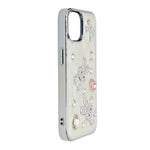 Rhinestone Embellished White Marble Phone Case for iPhone 13/ 14