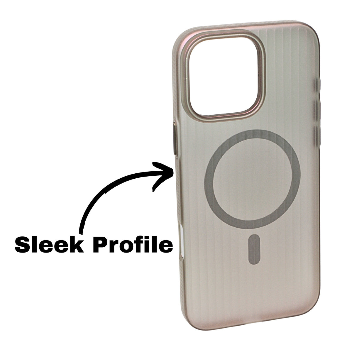 Tinted Transparent Corrugated Texture MagSafe Compatible Phone Case for iPhone 16 Pro