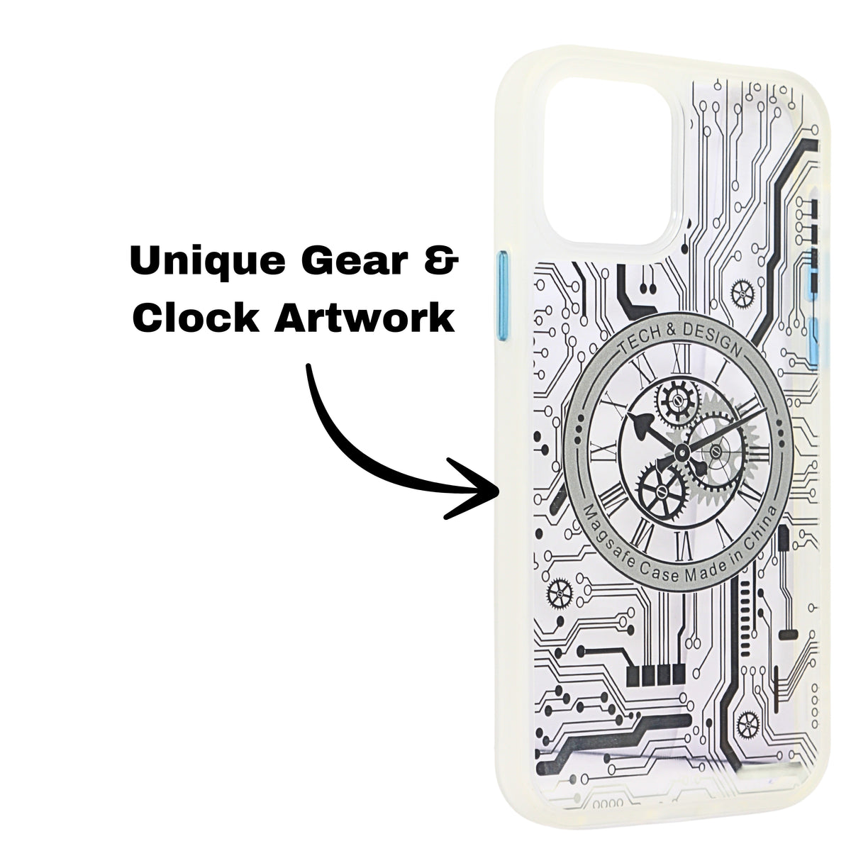 Tech Steampunk Gear Clock Design MagSafe Phone Case For iPhone 12/ 12Pro