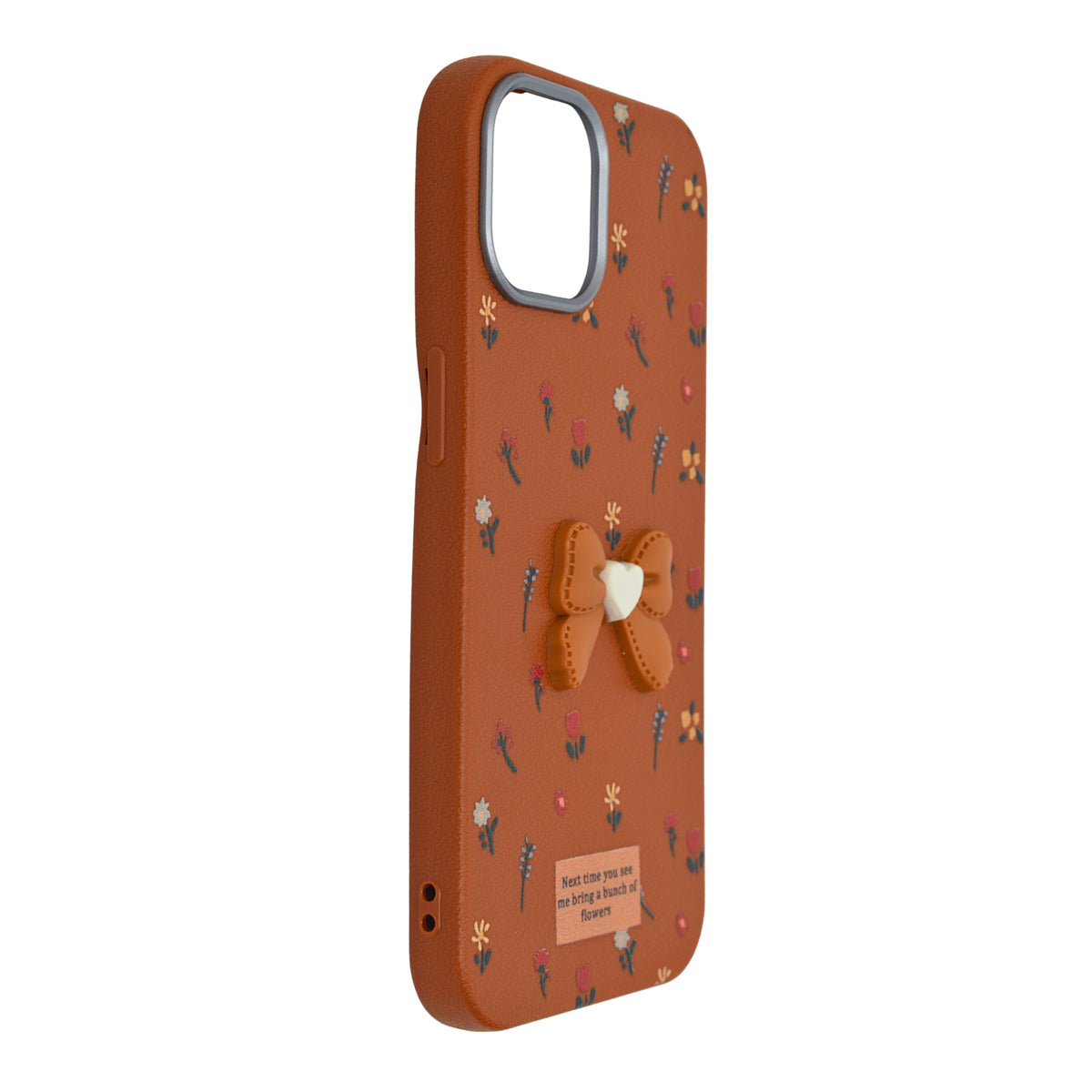 Cute Floral with 3D Bow Phone Case For iPhone 15