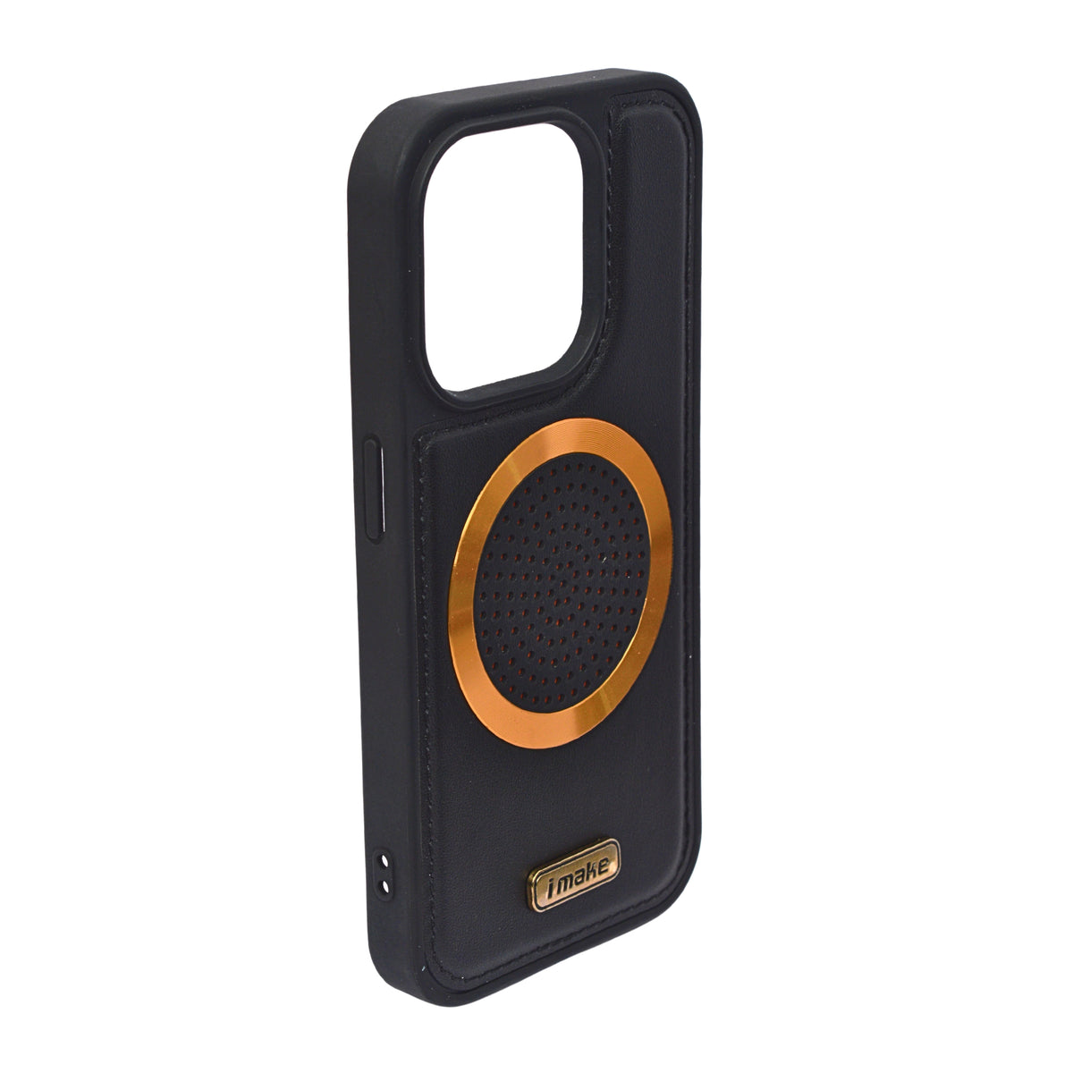 Premium Leather Magsafe Compatible with Perforated Detailing Phone Case for iPhone 15 Pro